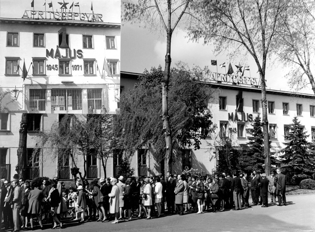 1971 - Gyülekezés a május elsejei felvonulás előtt - Fotó: Bathó László